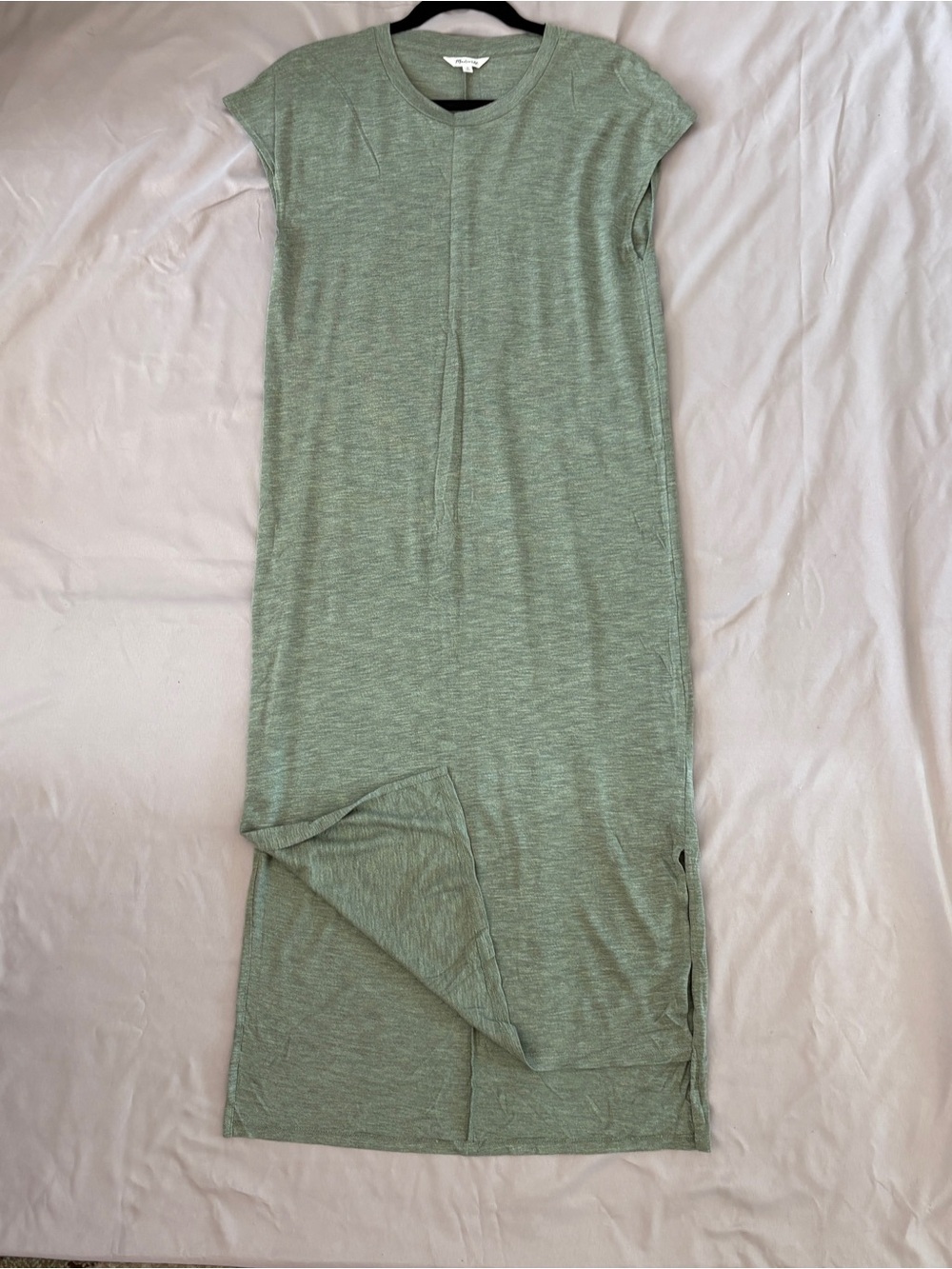 Madewell Olive Green Cap Sleeve Asymmetrical Hem Shift Dress Medium - Picture 4 of 6